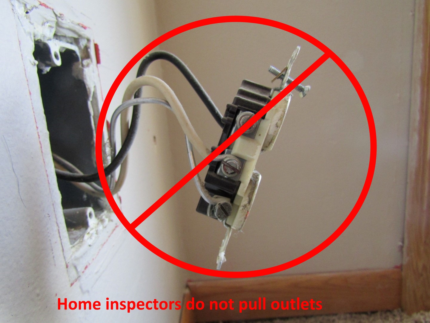 Aluminum wiring visible at an electrical outlet in an older Toronto home
